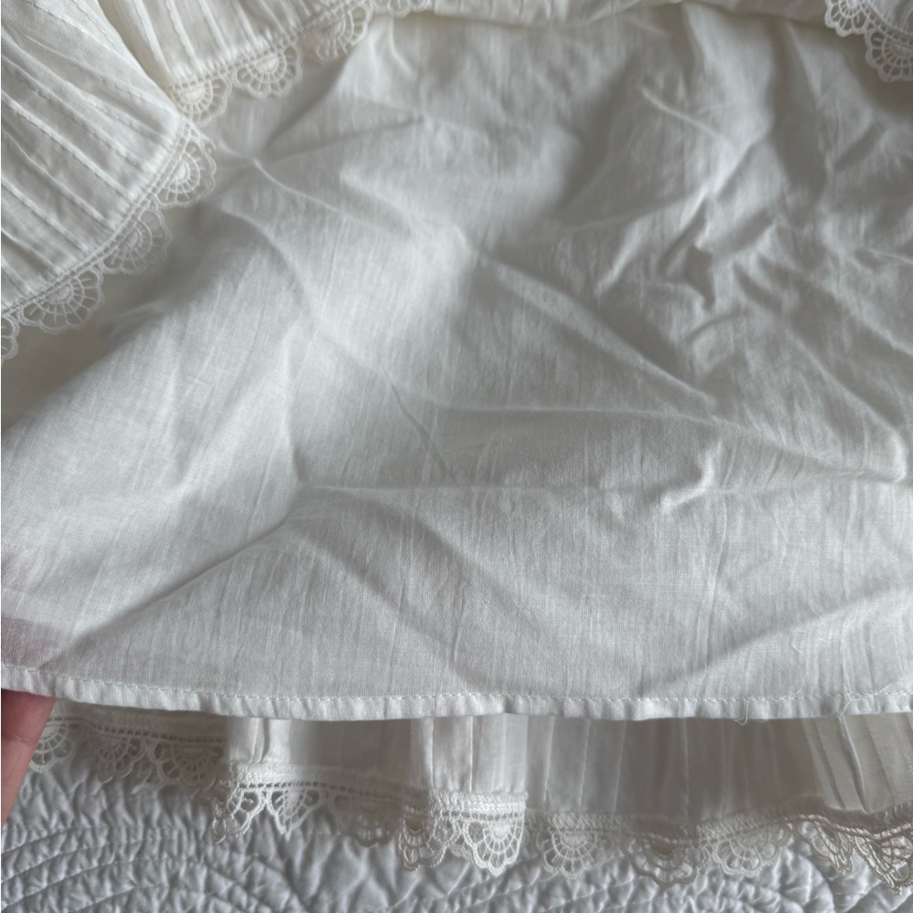 NWT Zimmermann Size 0 Ivory Cotton Lace Dress with Tie Waist - Picture 8 of 16